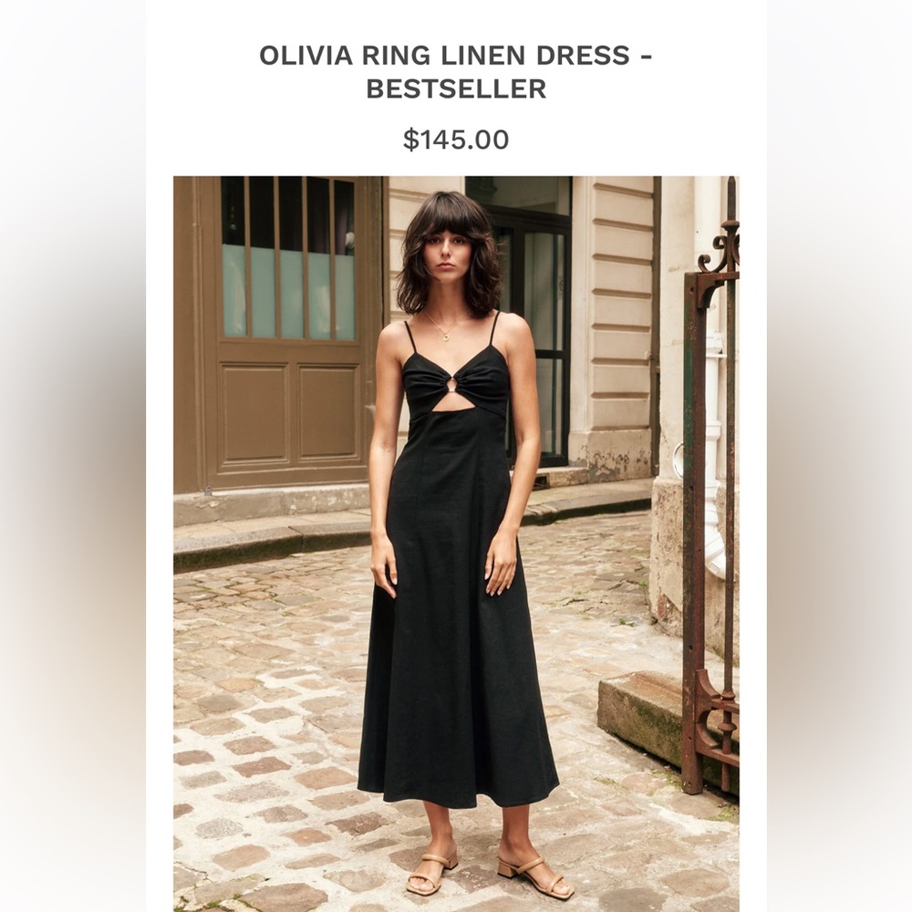Pixie Market |  Olivia Ring Black Linen Dress Size Small🖤